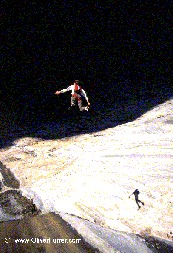 BASE jumper with shedow on the wall