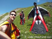 BASE jumpers on the exit point ready to jump