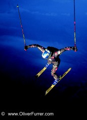 ski skydive jump for Swissair commercial