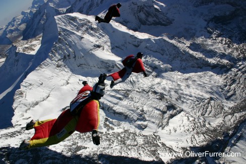 wingsuit over the Swiss Alps